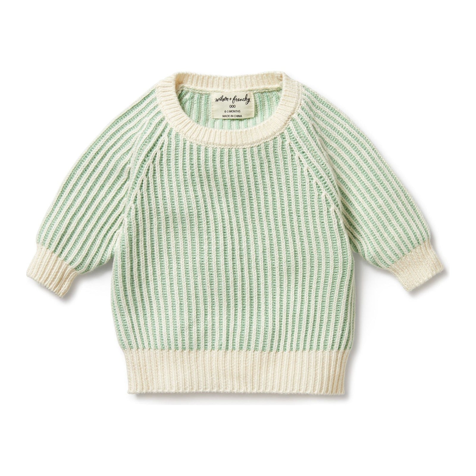 Mint Green Knitted Ribbed Jumper