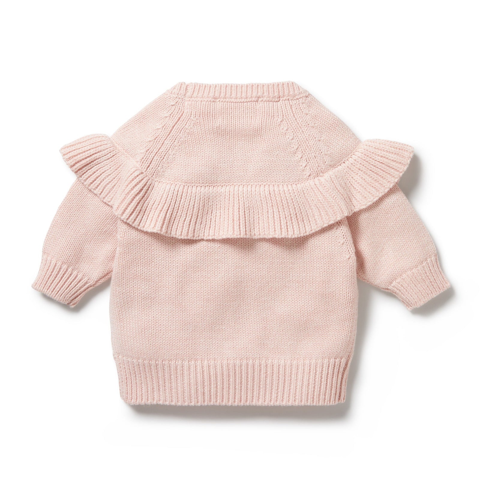 Pink Knitted Ruffle Jumper