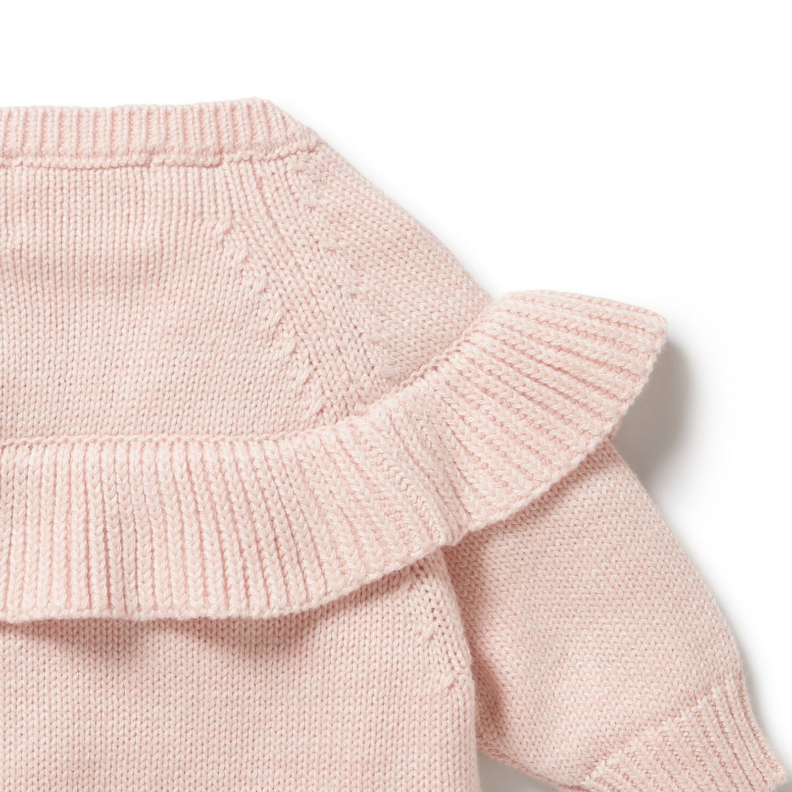 Pink Knitted Ruffle Jumper