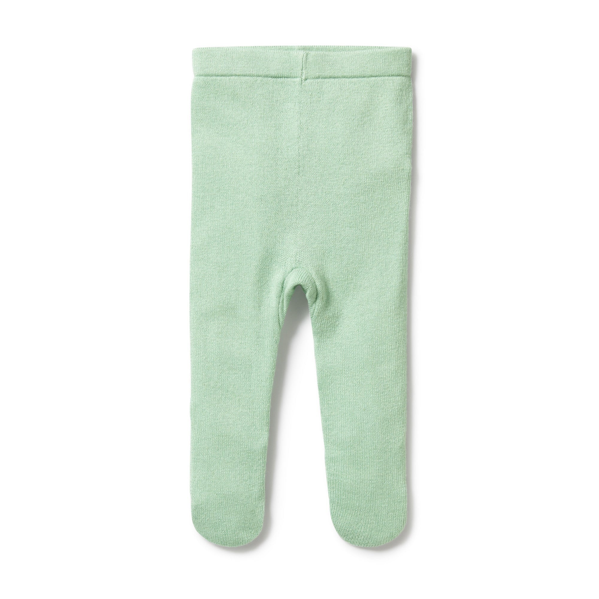 Mint Green Knitted Legging With Feet