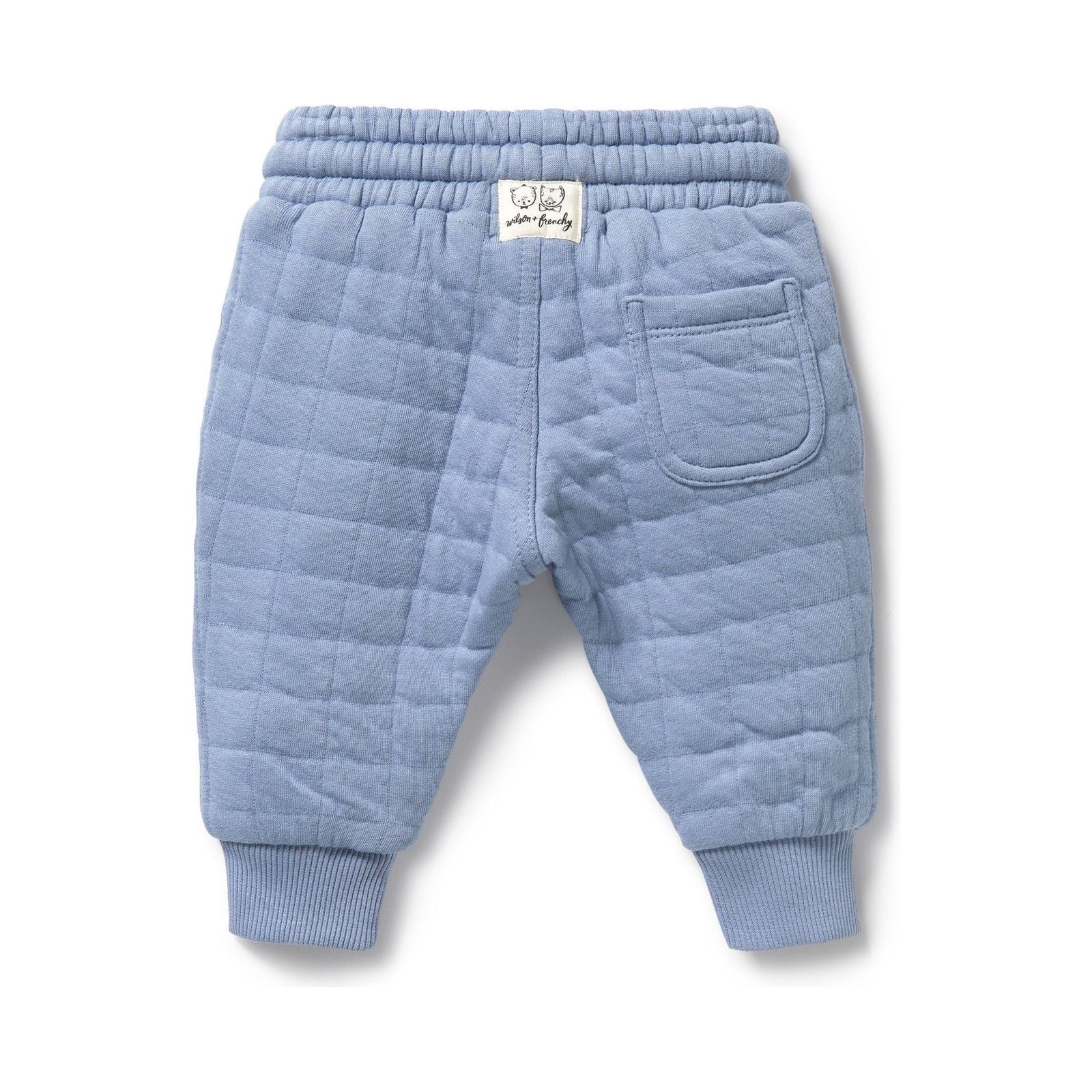Sky Blue Organic Quilted Sweat Pant