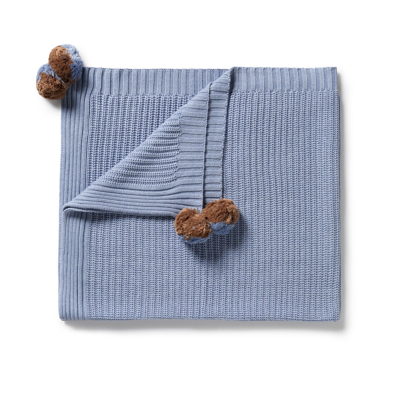 Blue Speckle Organic Knitted Blanket