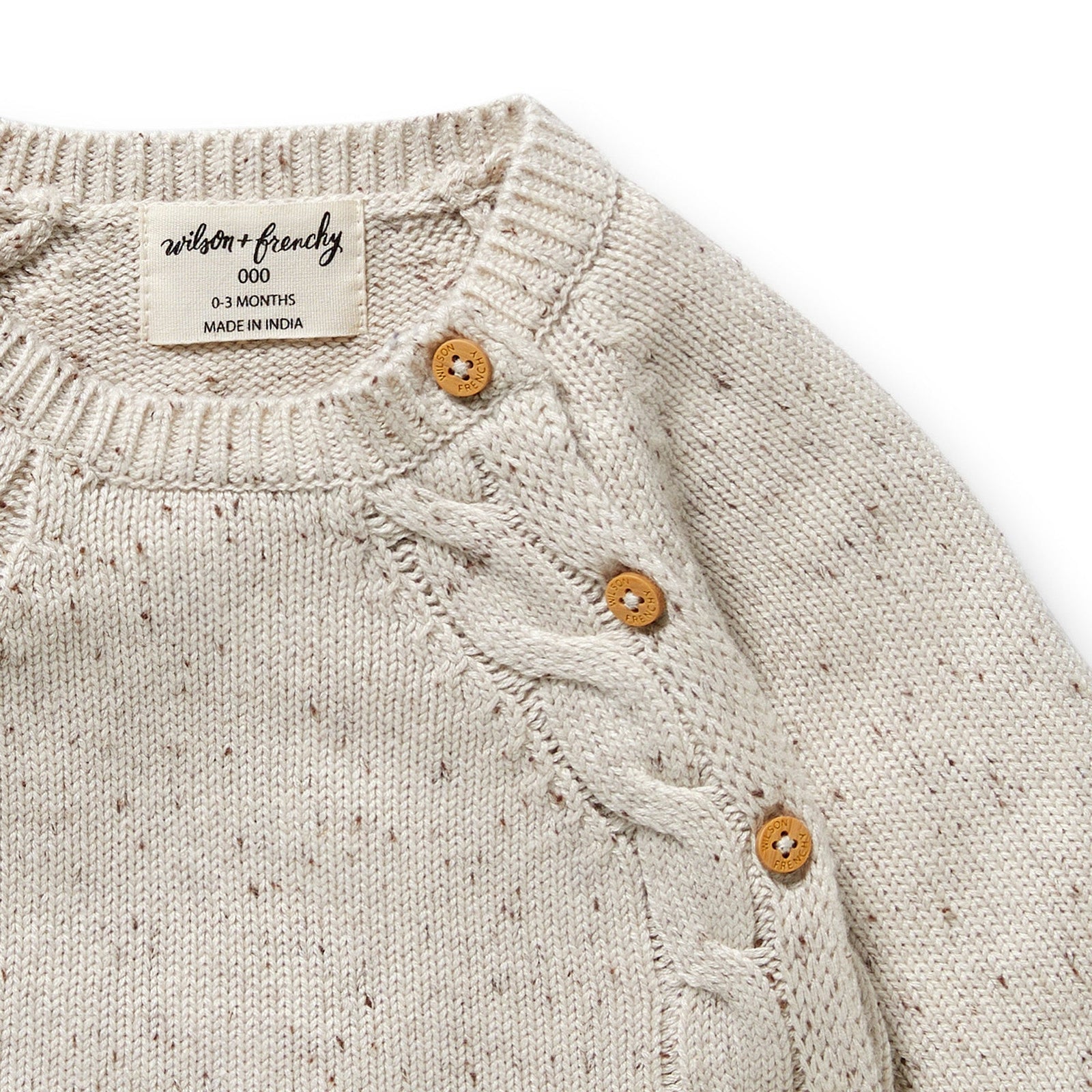 Cookie and Cream Organic Knitted Kimono Cardigan