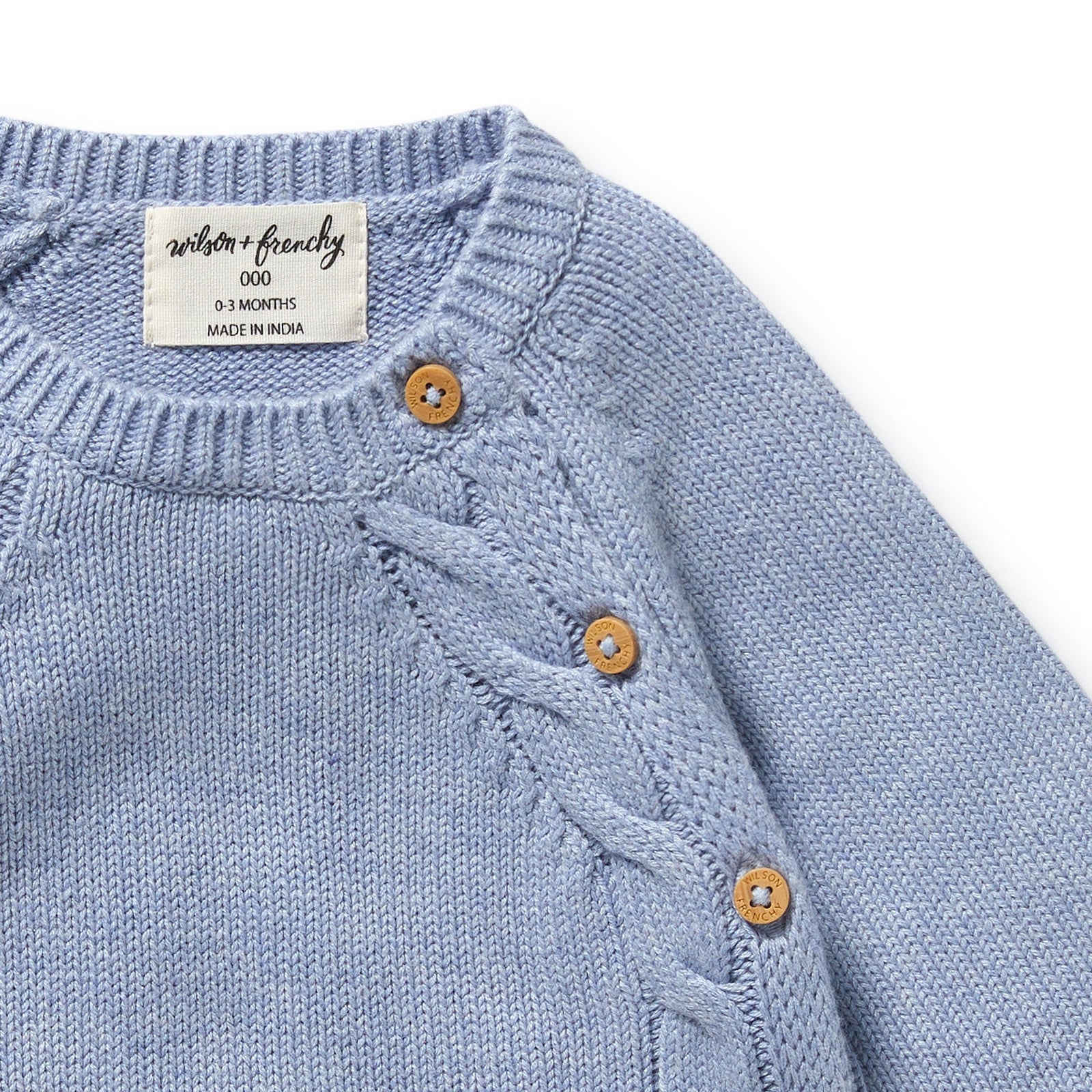 Blue Speckle Organic Knitted Kimono Cardigan