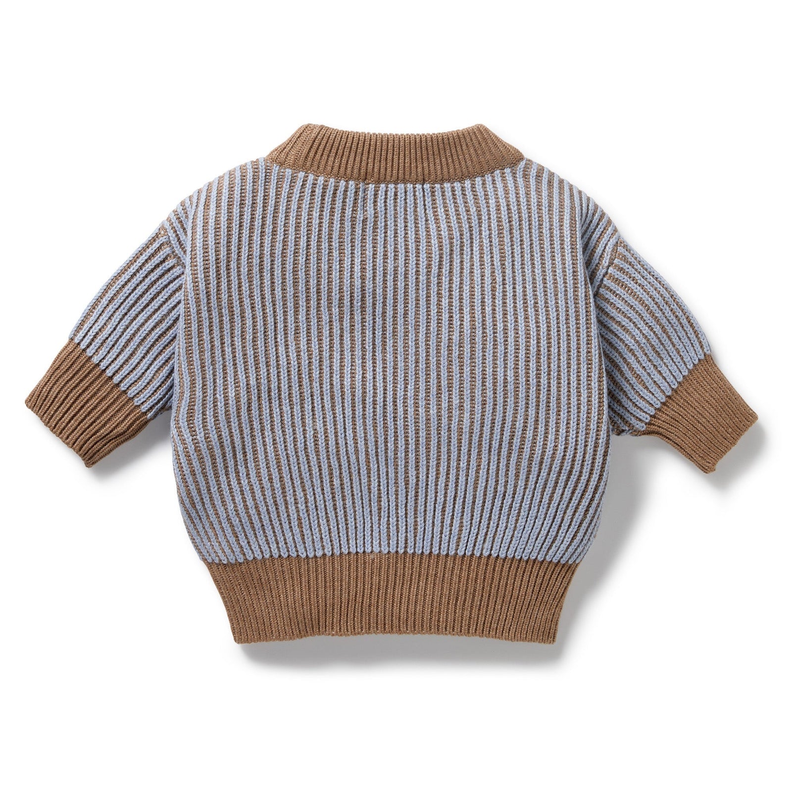 Coco Blue Speckle Organic Knitted Ribbed Jumper