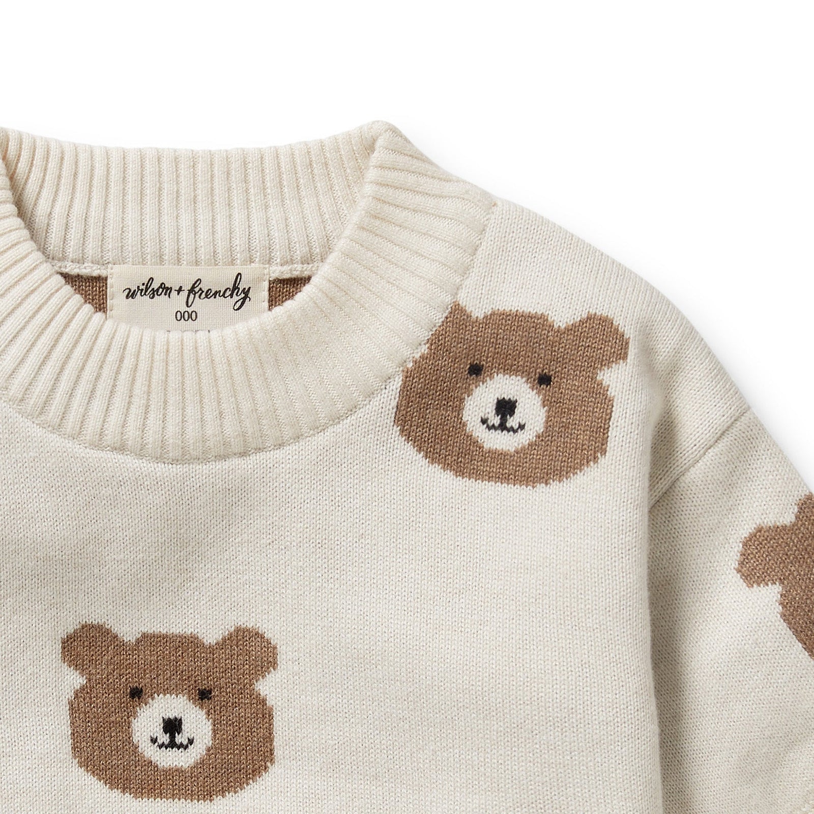 Beary Cute Organic Knitted Jacquard Jumper