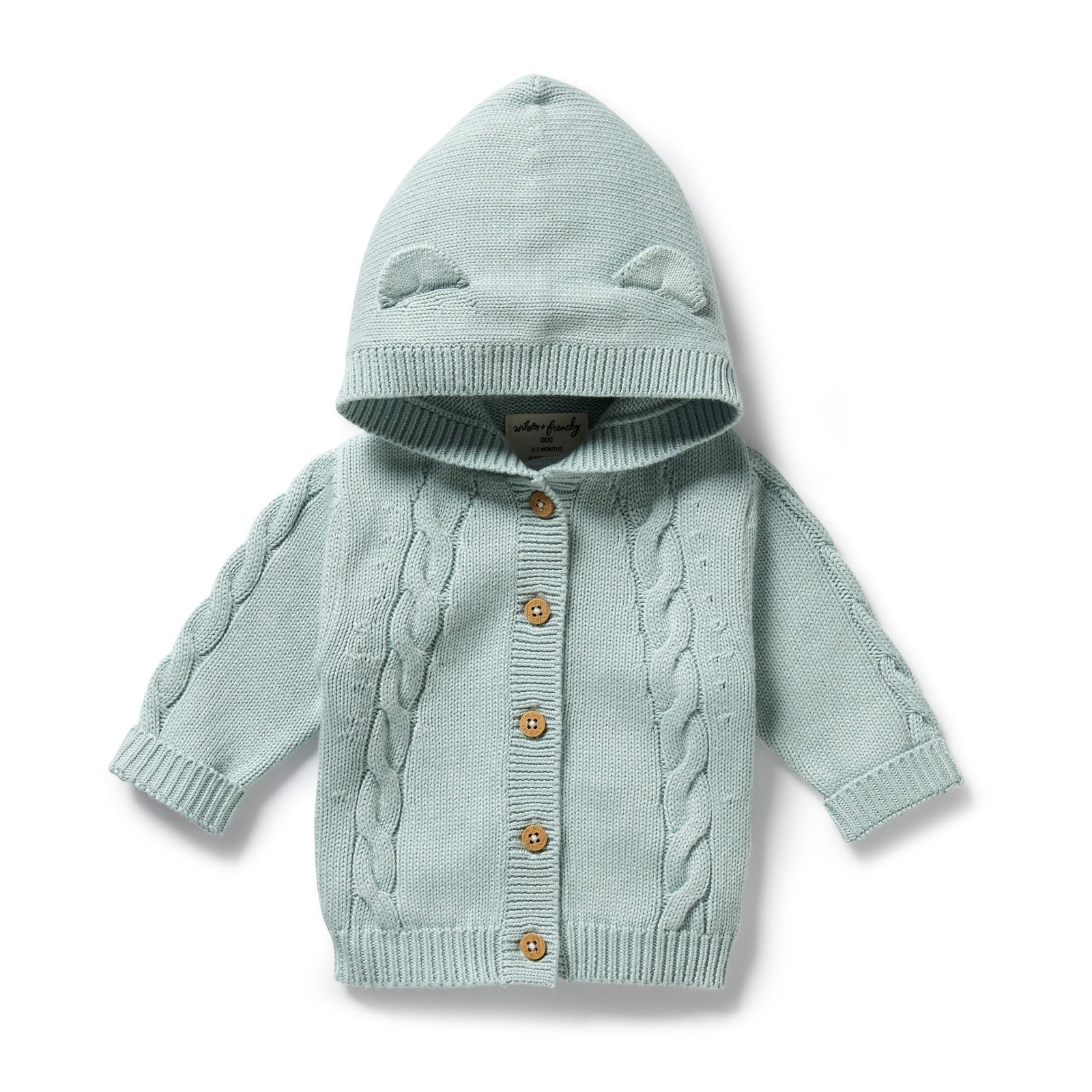 Duck Egg Organic Knitted Cable Jacket