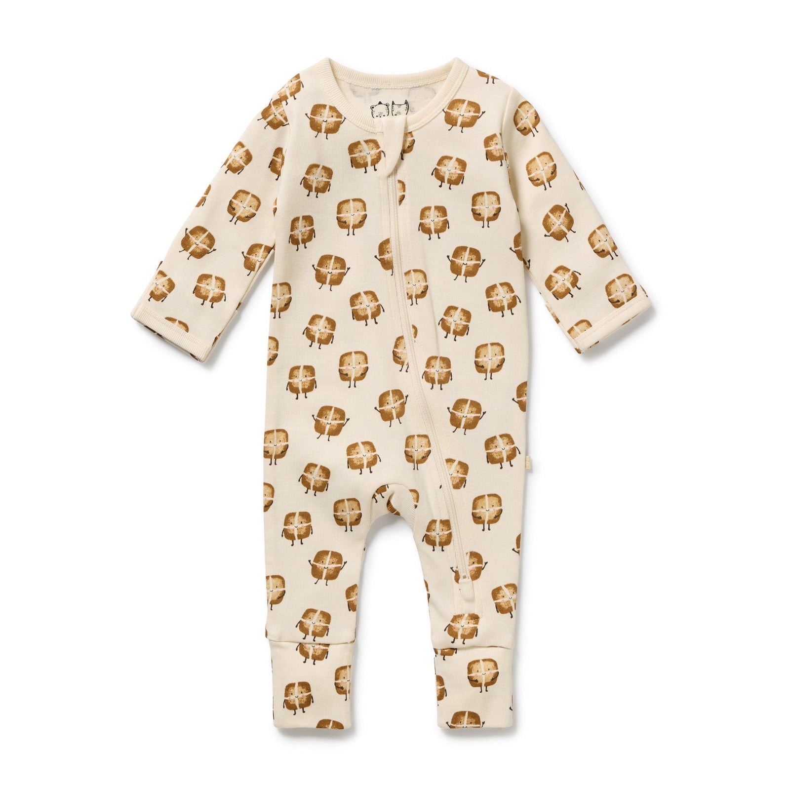 Hot Cross Buns Organic Zipsuit With Feet