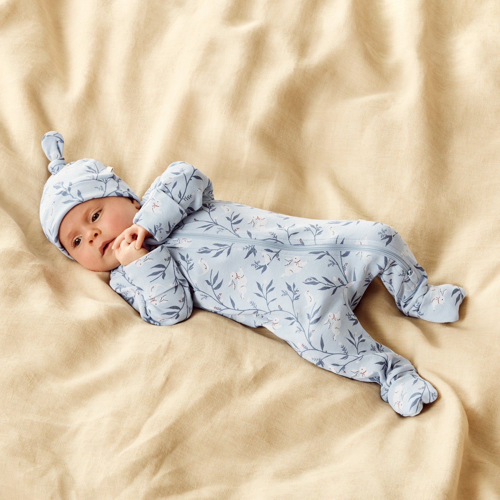 Bunny Whistle Organic Zipsuit With Feet