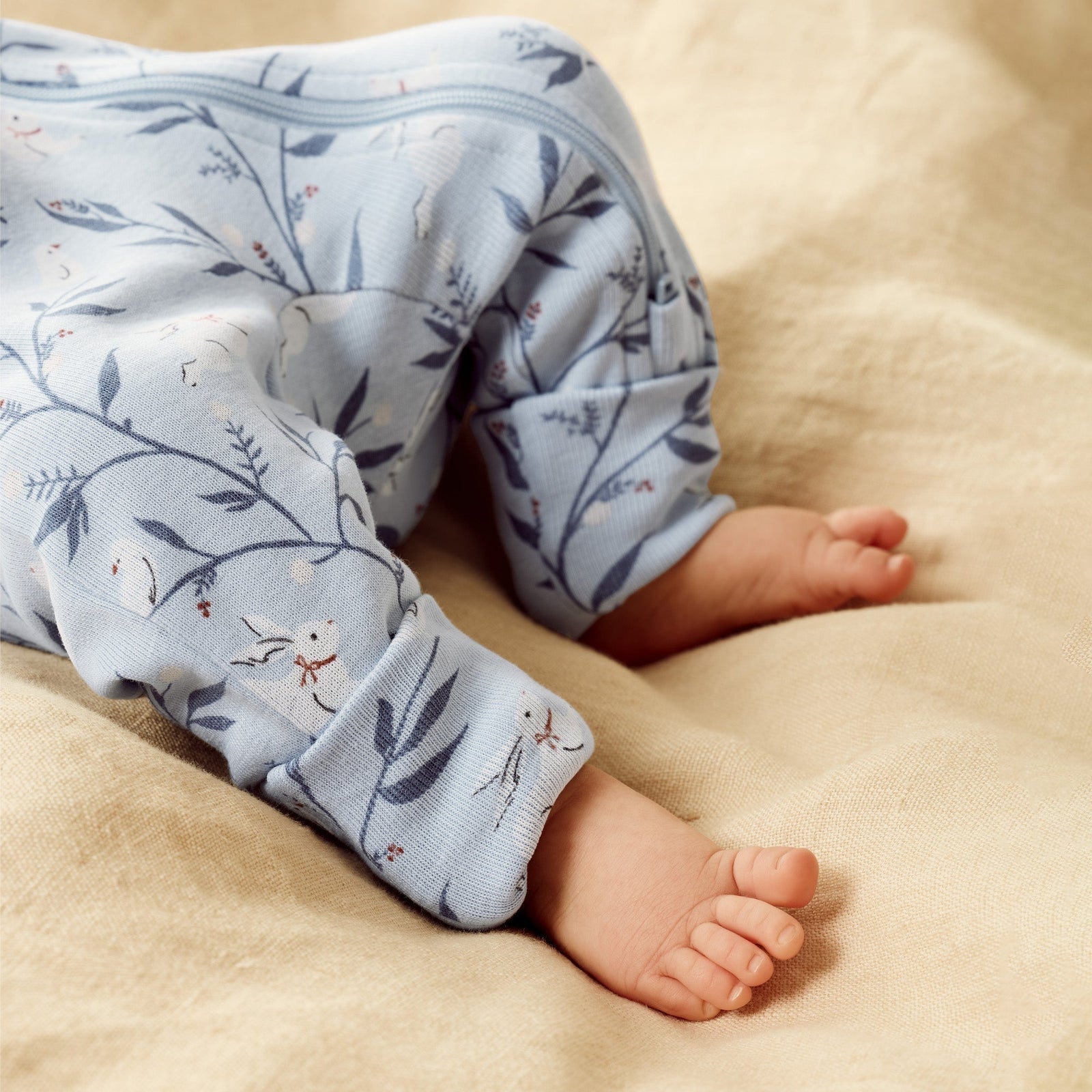 Bunny Whistle Organic Zipsuit With Feet