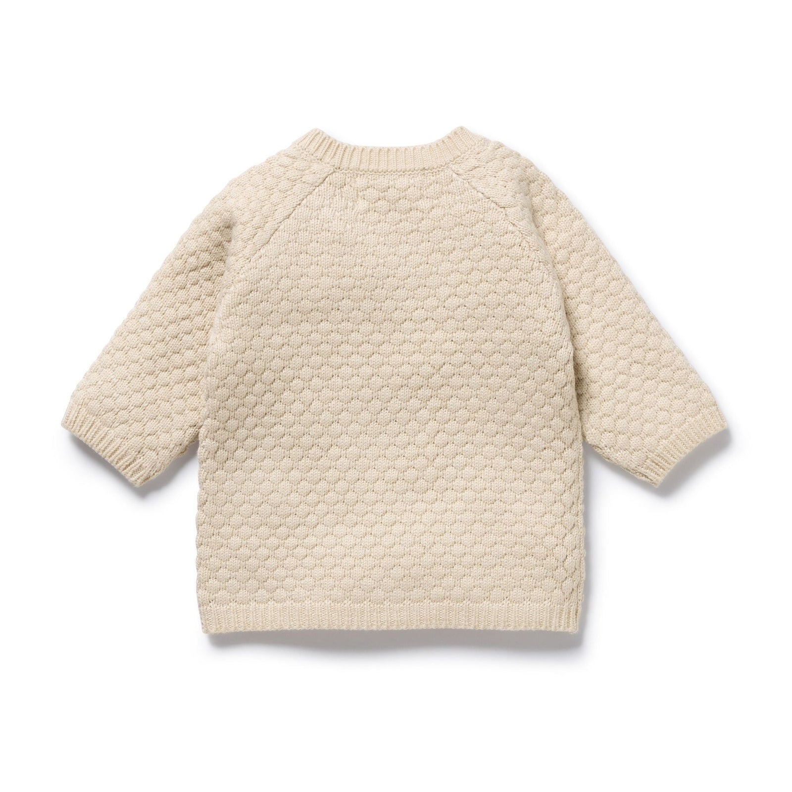 Cream Organic Knitted Bubble Kimono Cardigan