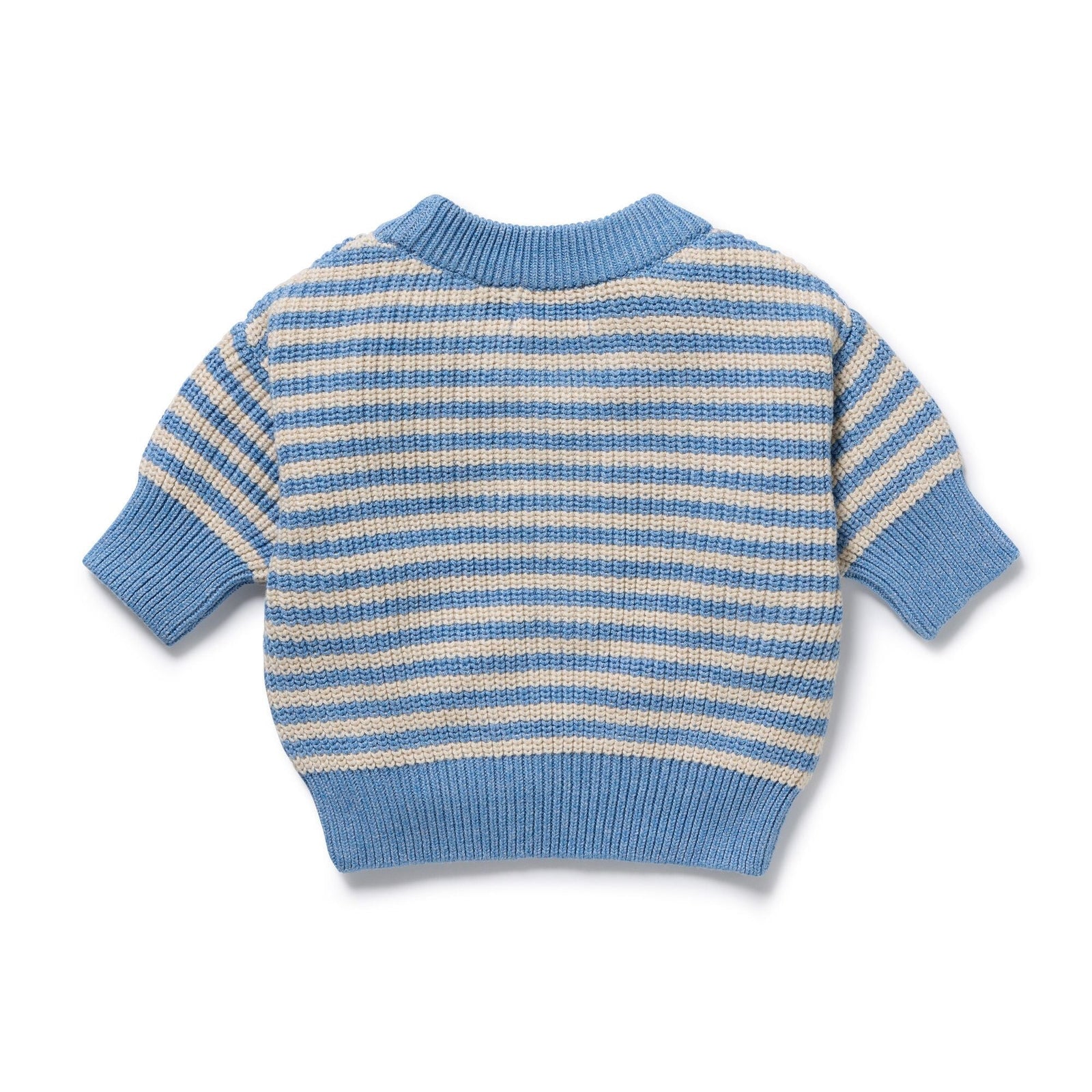Frosted Blue Organic Knitted Stripe Jumper