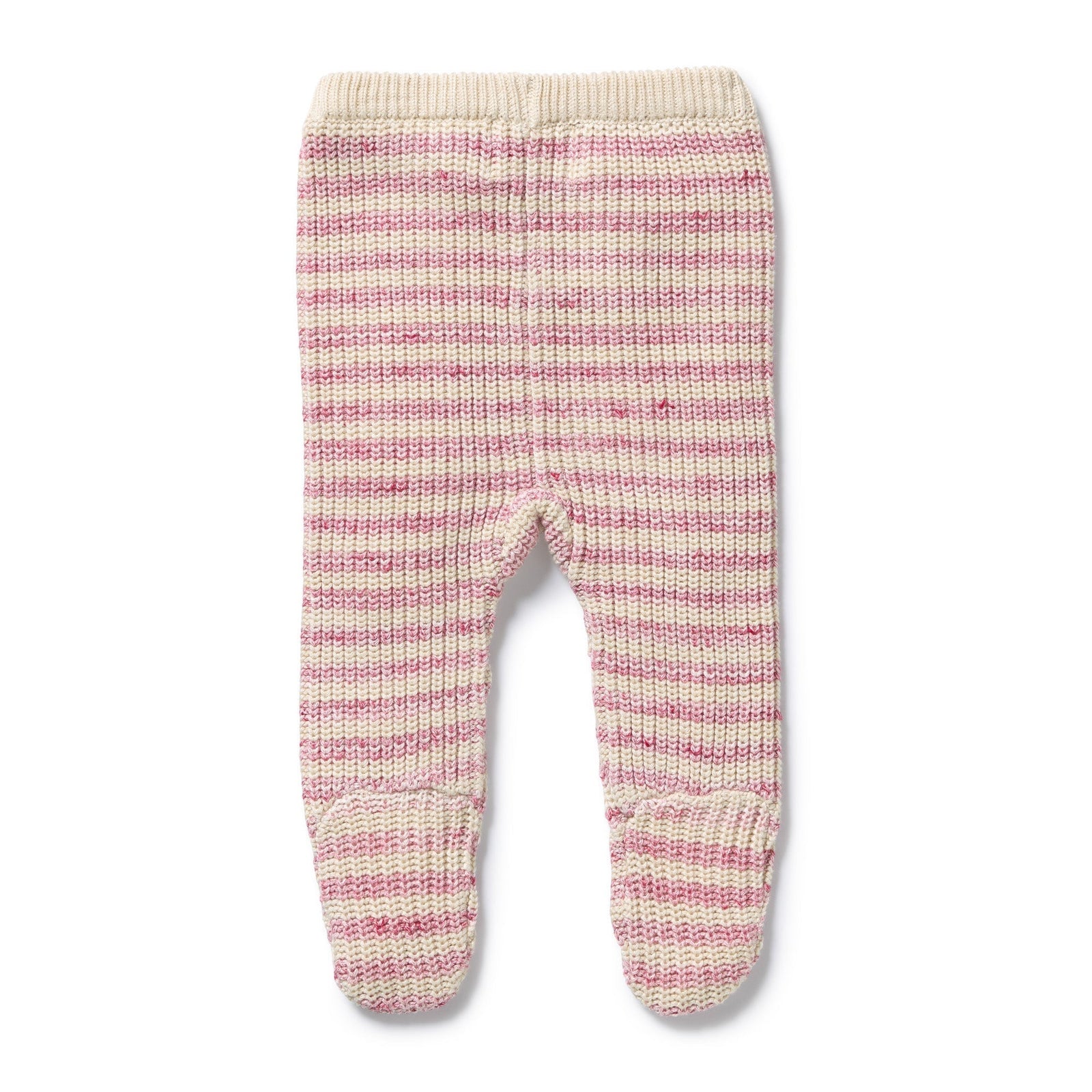 Rhubarb & Cream Organic Knitted Stripe Legging with Feet