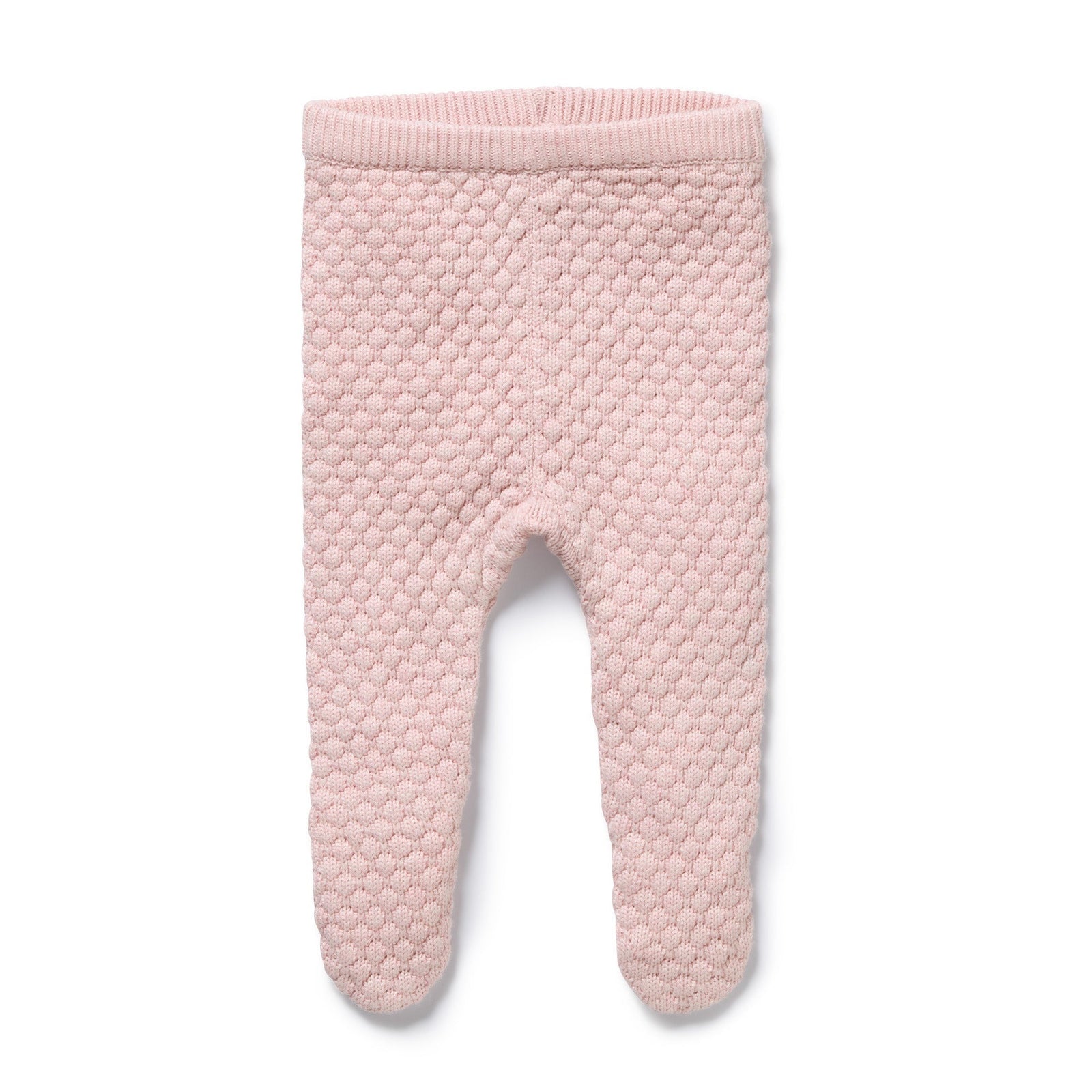 Marshmallow Organic Knitted Bauble Legging with Feet