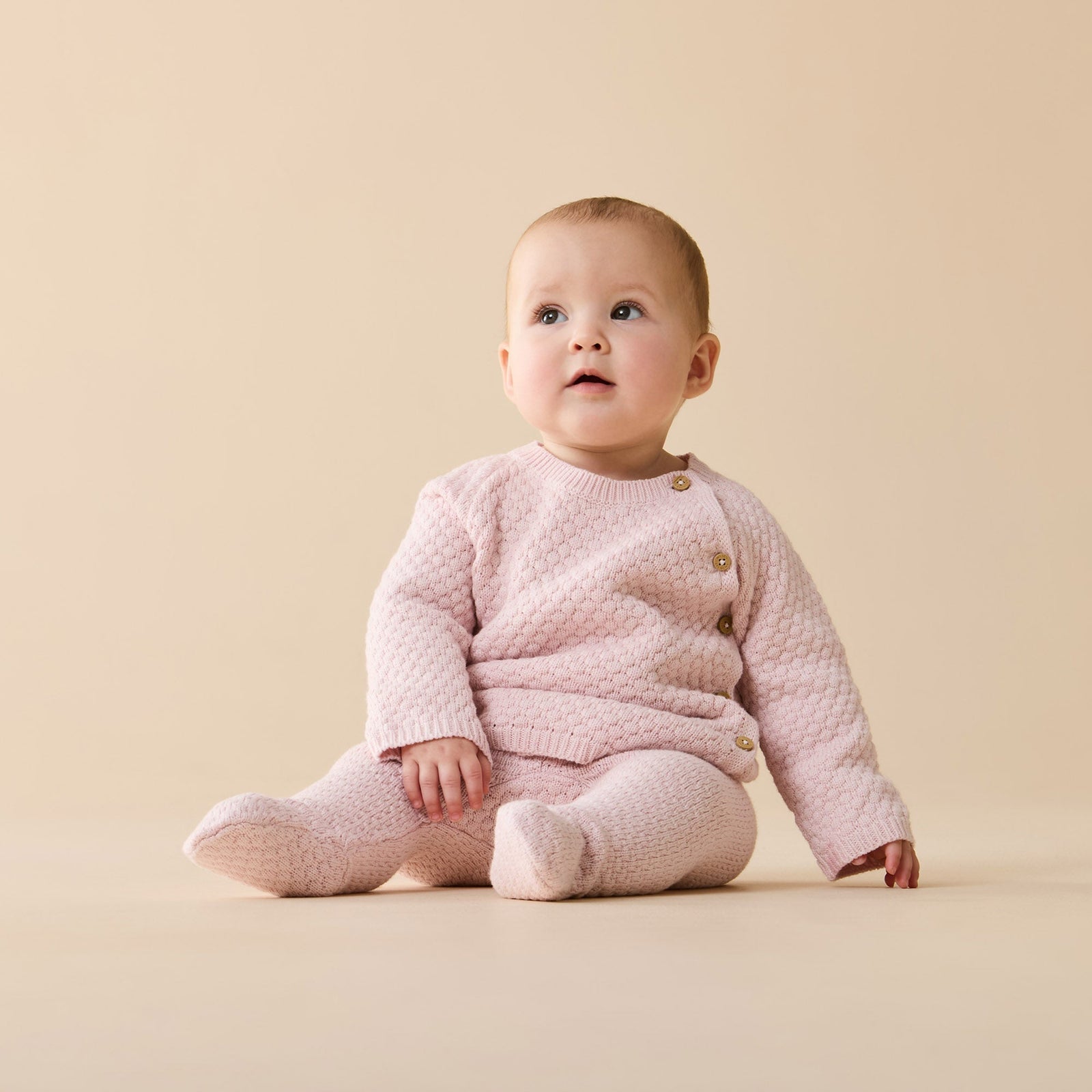 Marshmallow Organic Knitted Bauble Legging with Feet