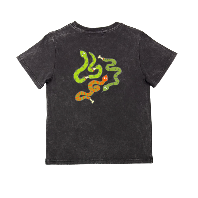 Black Wash Snake Tee