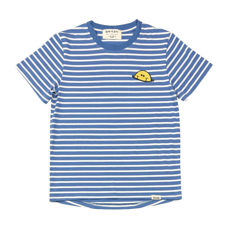 Blue Striped Smile Tee