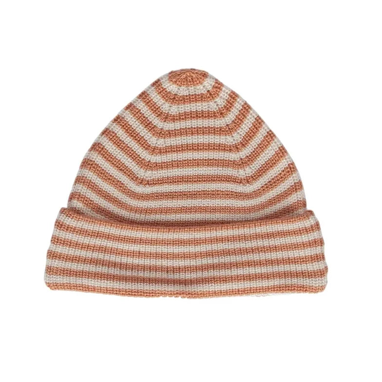 Berlin Merino Beanie Biscuit and Cream Stripe
