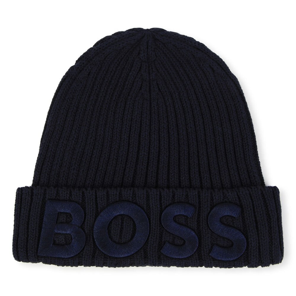 BOSS Ribbed Hat - Navy