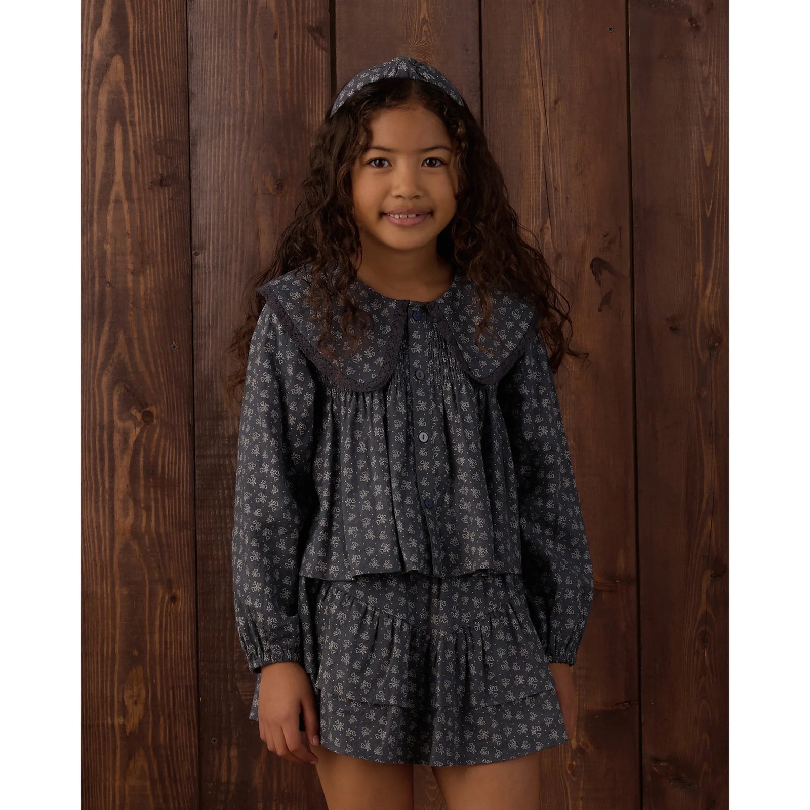 Tiered Mini Skirt Heart Ditsy