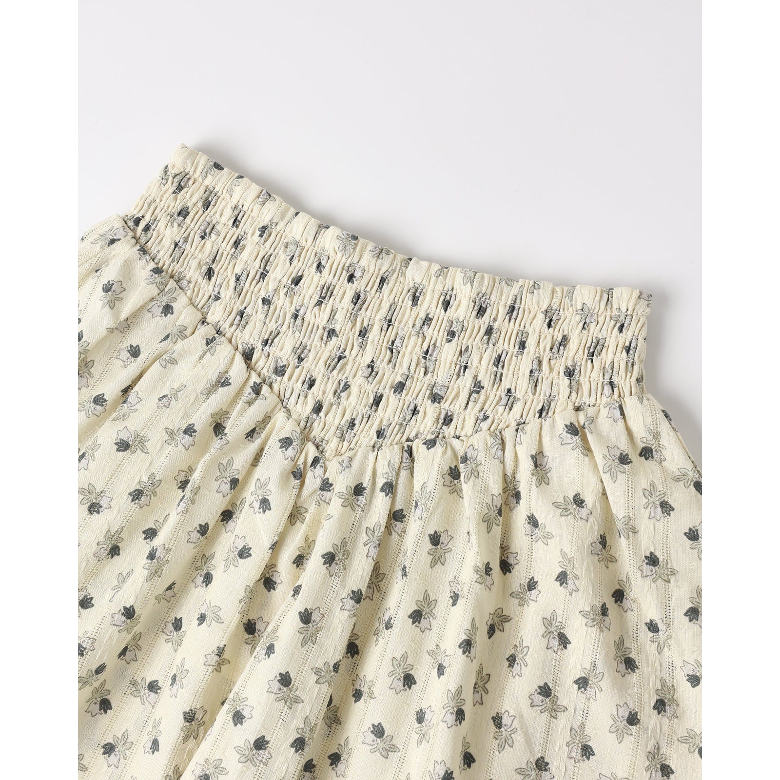 Smocked V Mini Skirt Vintage Fleur
