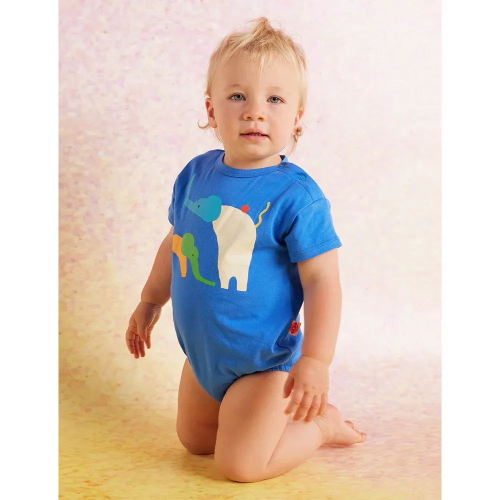 Happy Herd Blue Short Sleeve Bodysuit