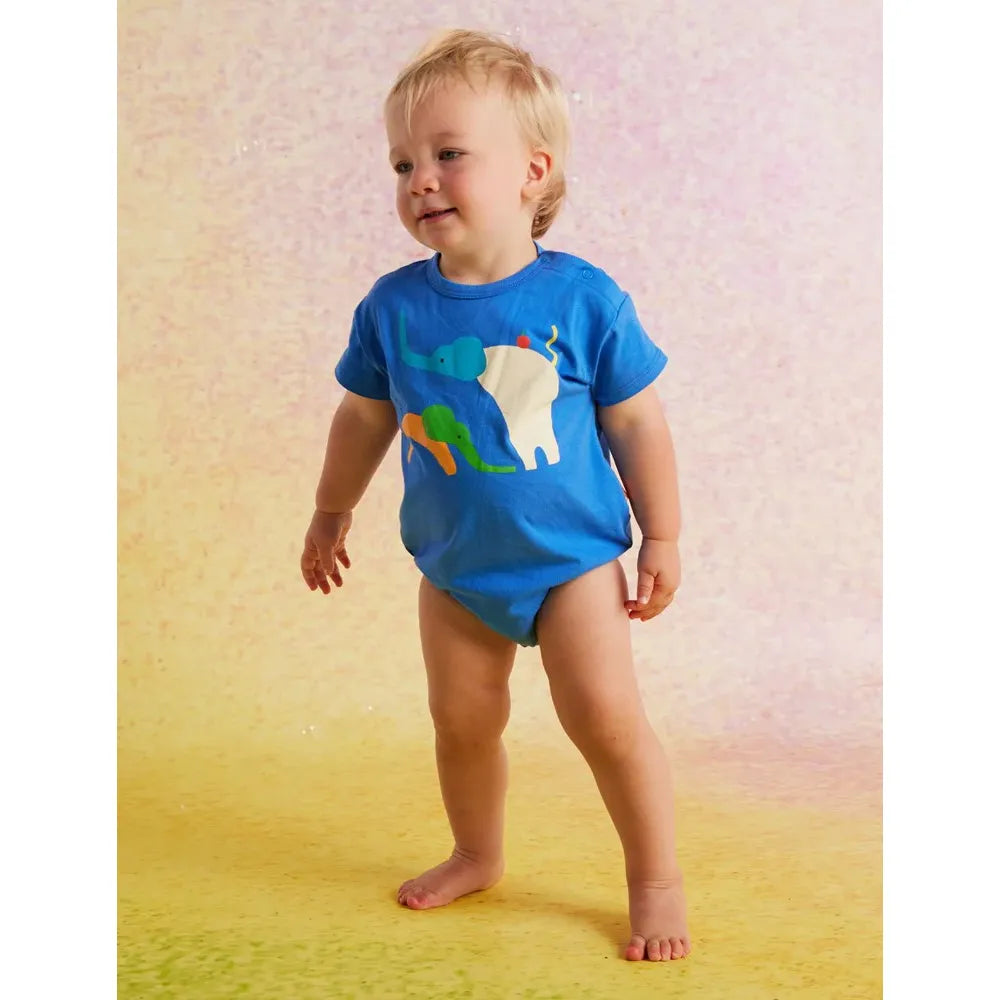 Happy Herd Blue Short Sleeve Bodysuit