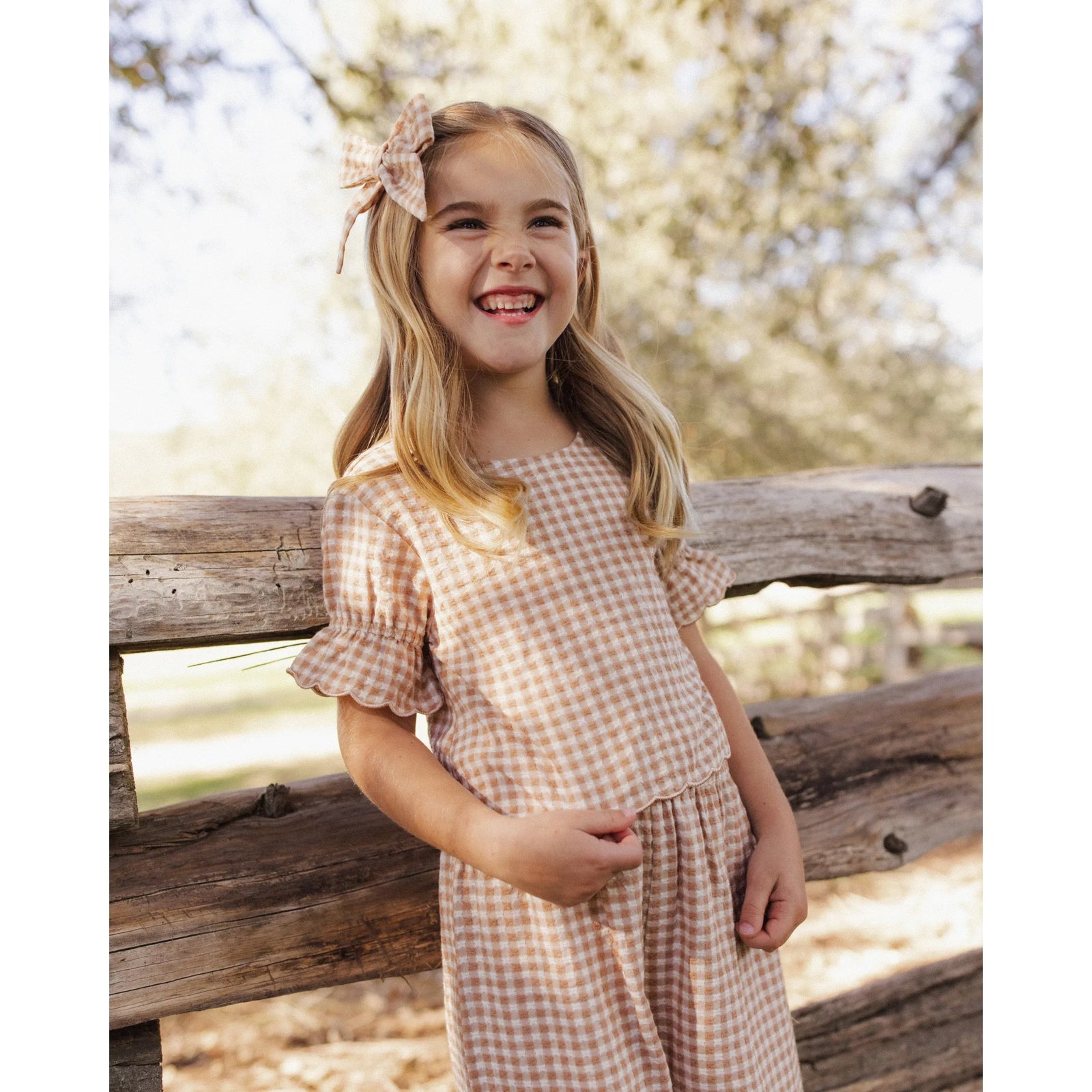 Francie Blouse Fawn Gingham