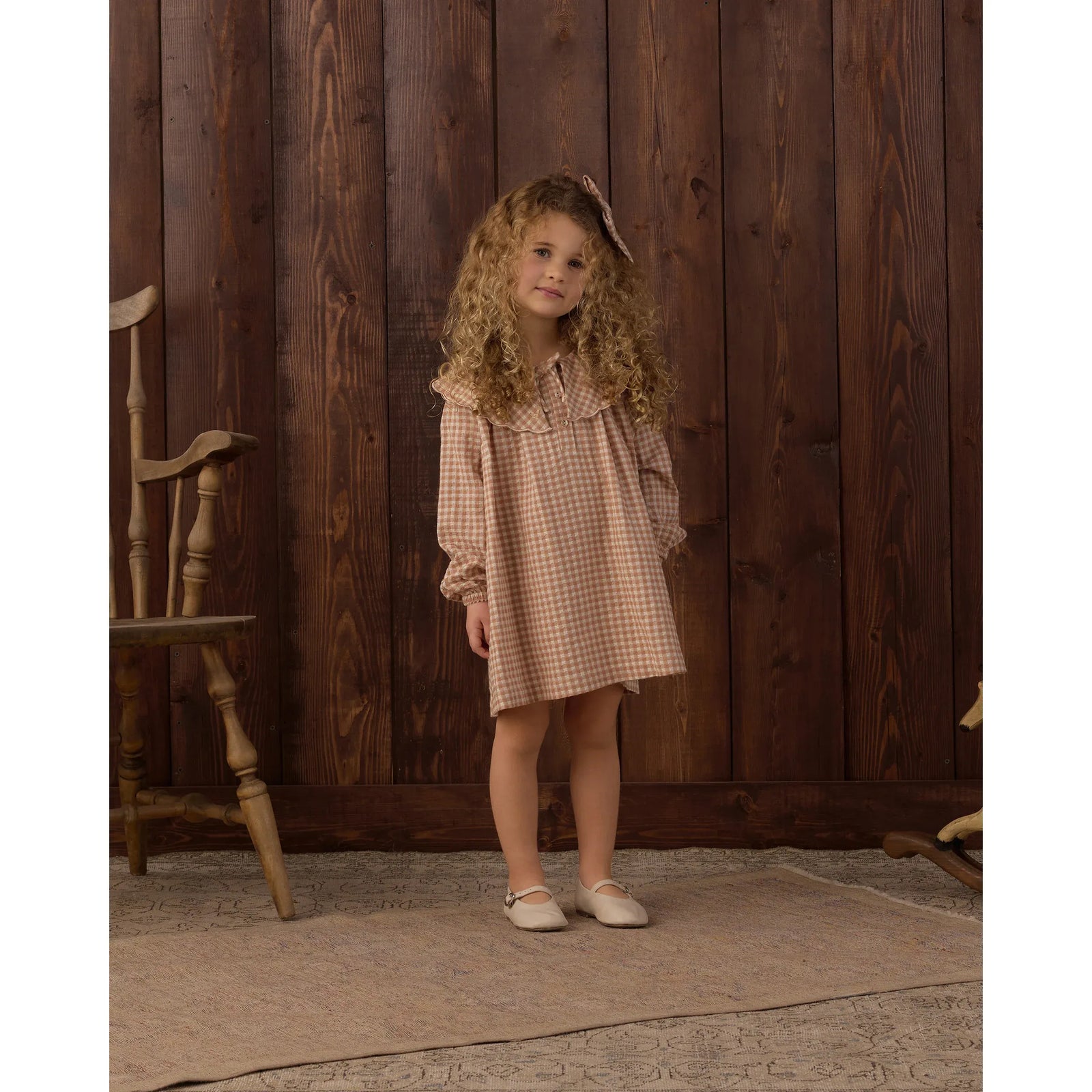 Collette Mini Dress Fawn Gingham