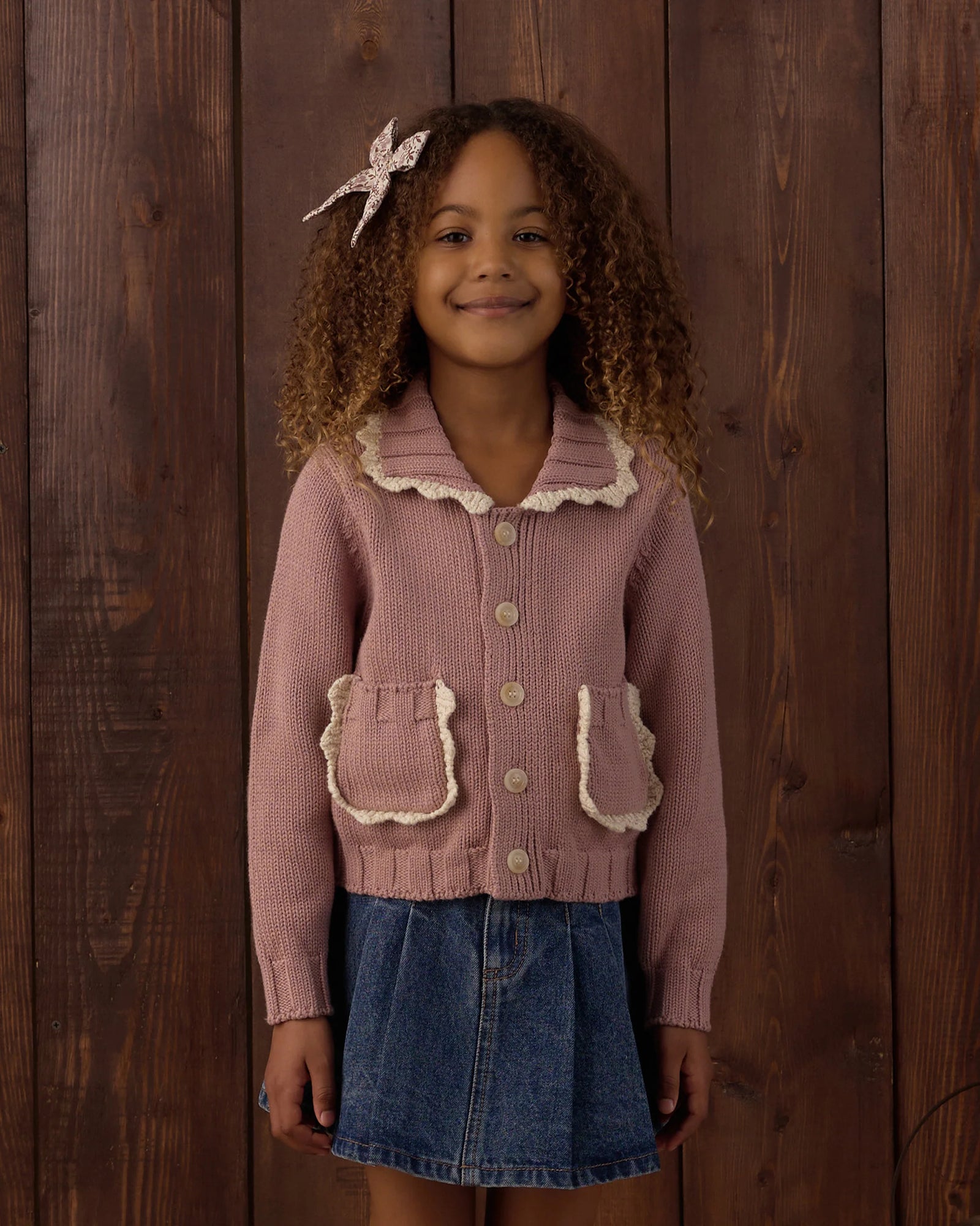 Collared Cardigan Rosewood