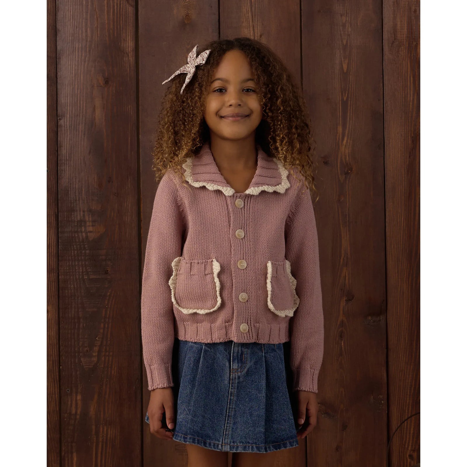 Collared Cardigan Rosewood