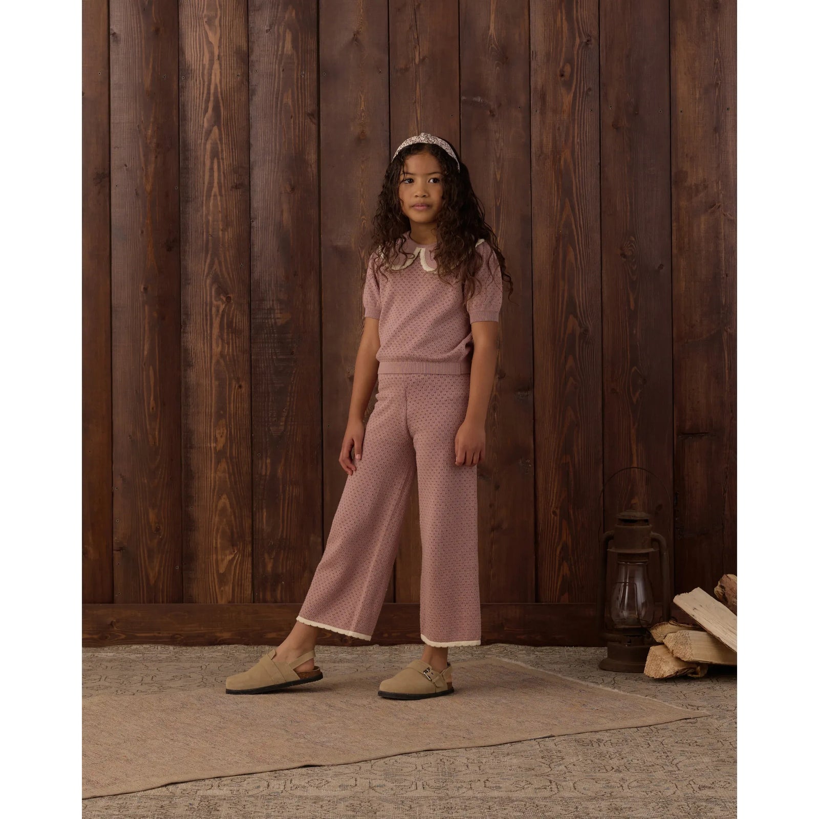 Pointelle Knit Pant Rosewood