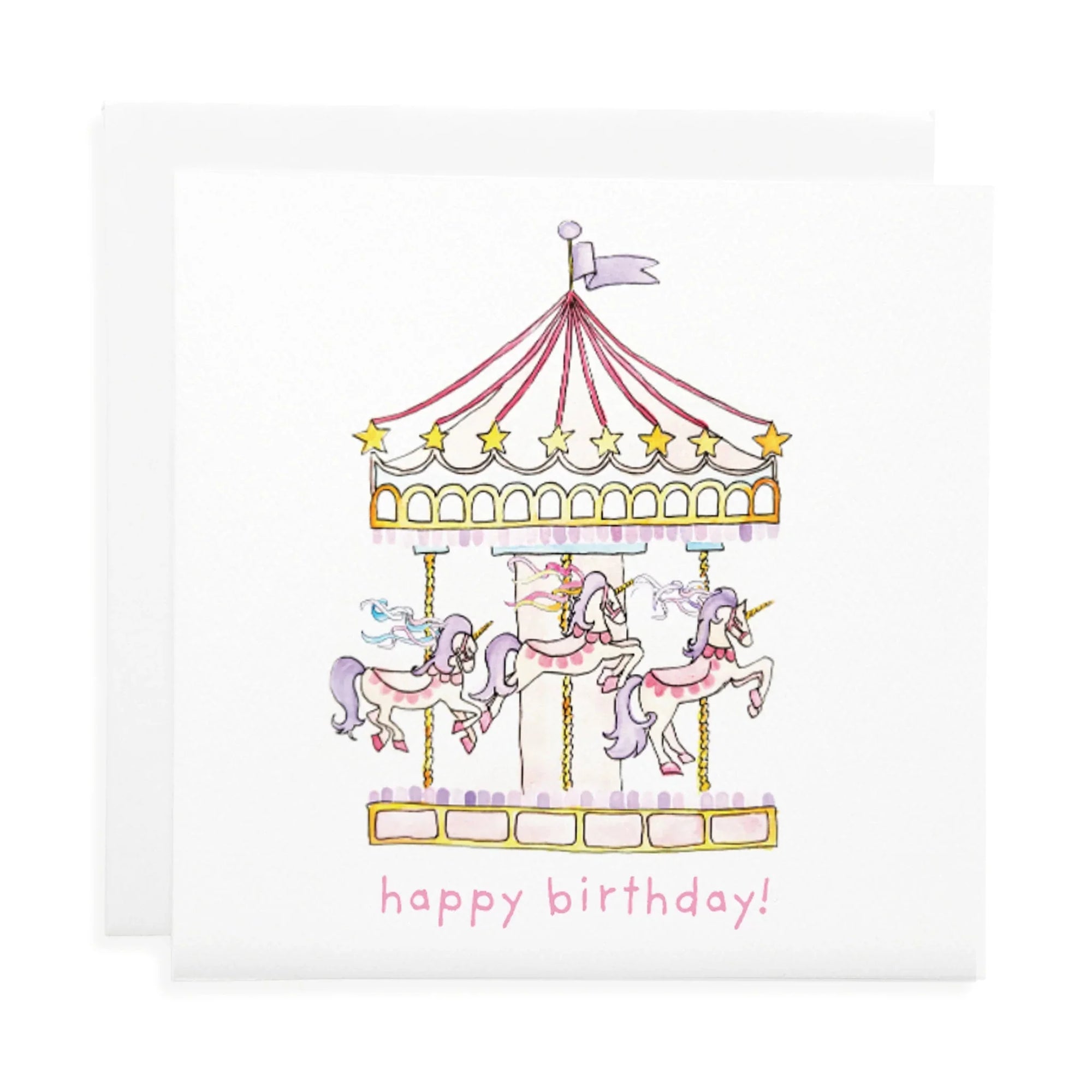 Unicorn Carousel Happy Birthday Card S