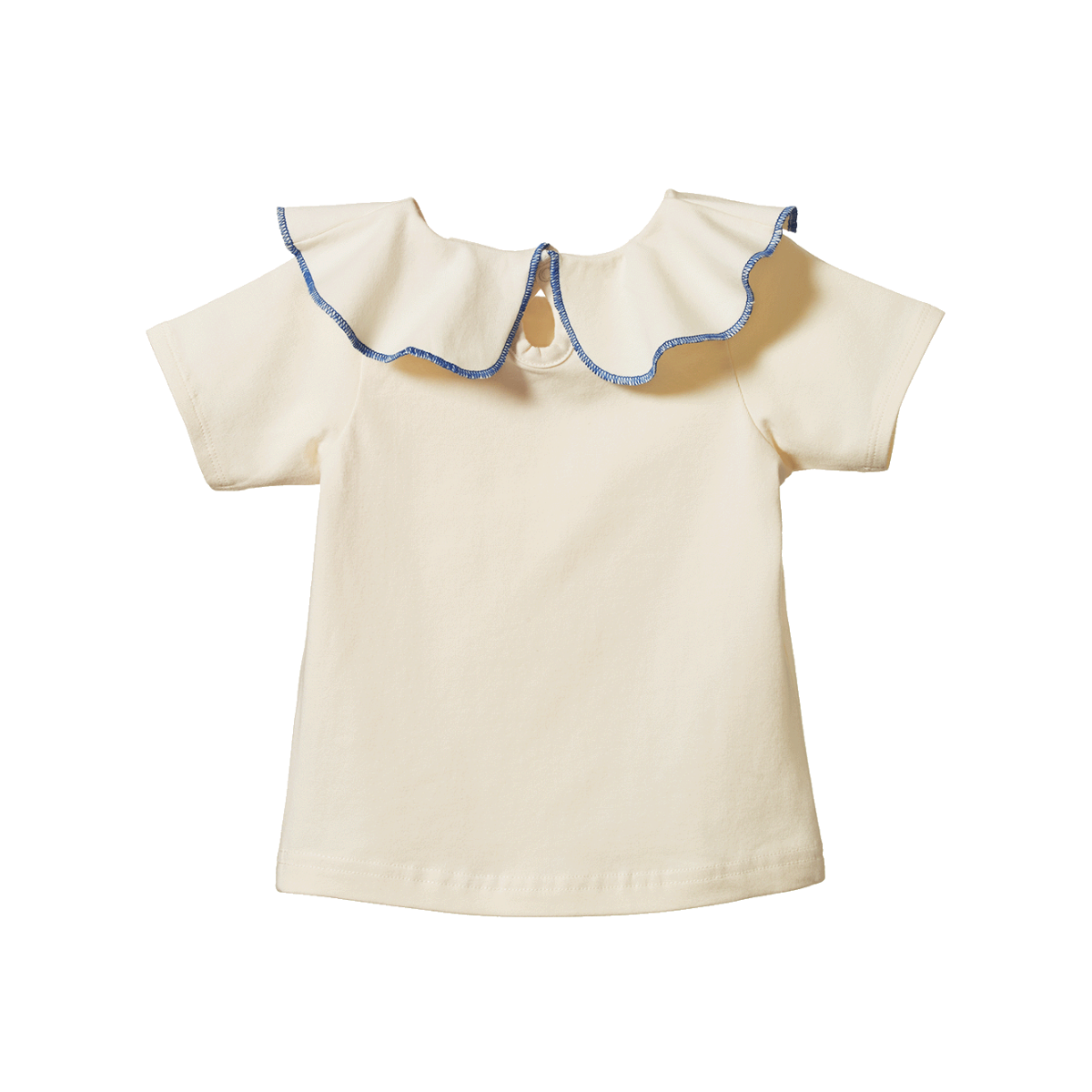 Short Sleeve Tate Ruffle Top - Natural