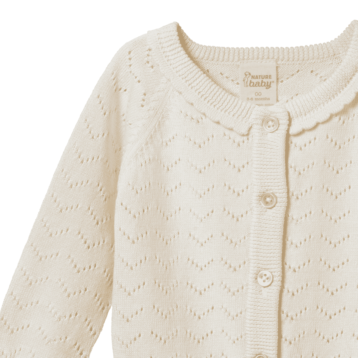 Piper Cardigan - Natural Pointelle
