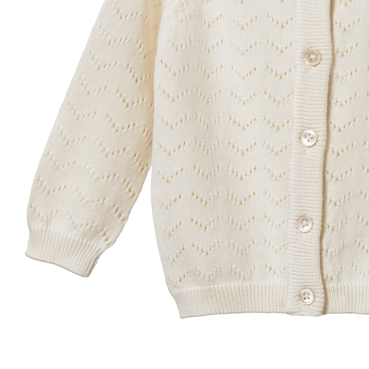 Piper Cardigan - Natural Pointelle