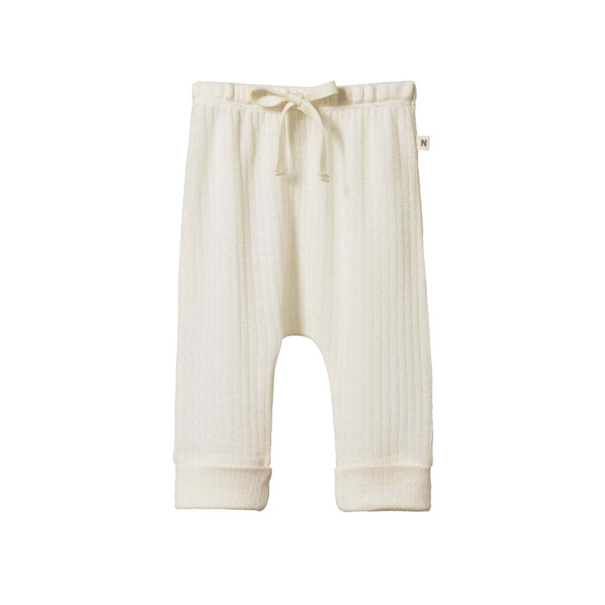 Merino Pointelle Pants - Natural