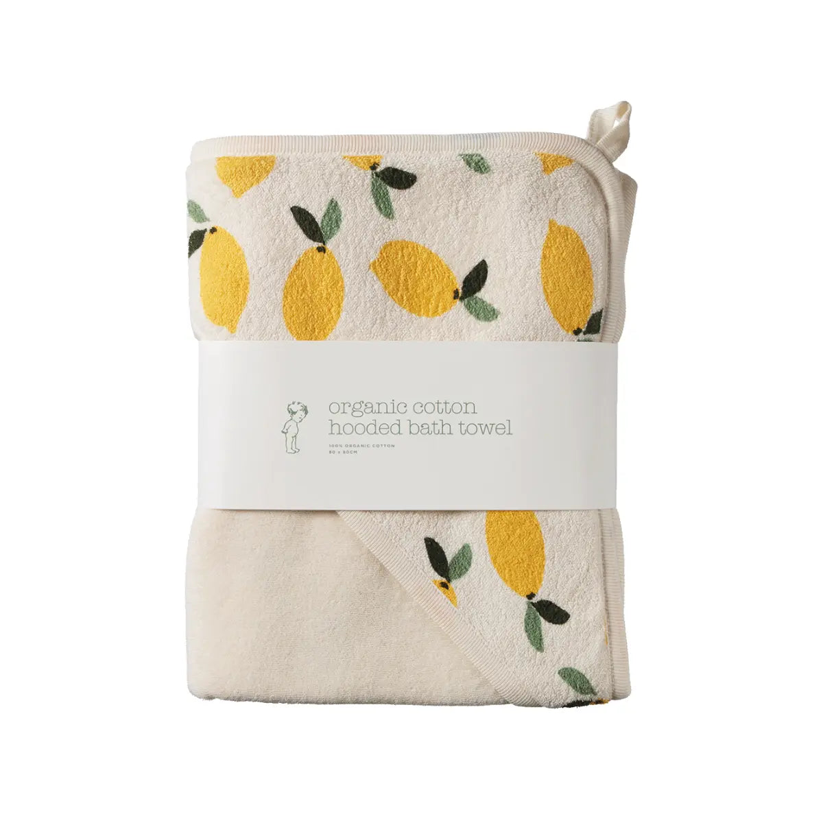 Cotton Hooded Towel Lemon Print Terry