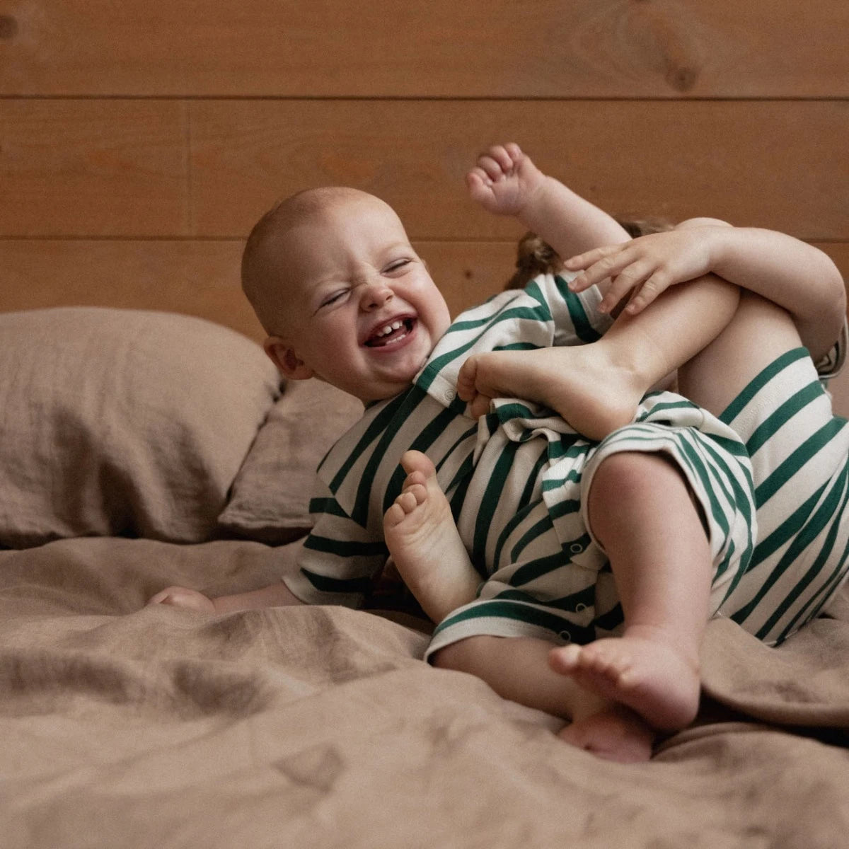 Summer Sleepy Suit - Peppermint Holiday Stripe