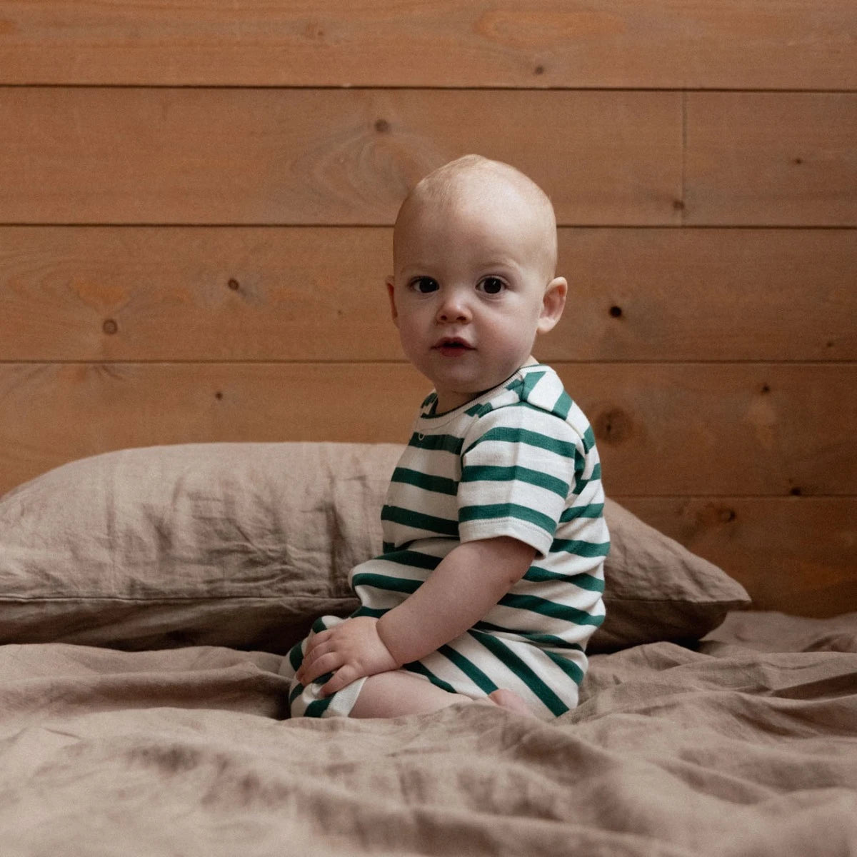 Summer Sleepy Suit - Peppermint Holiday Stripe