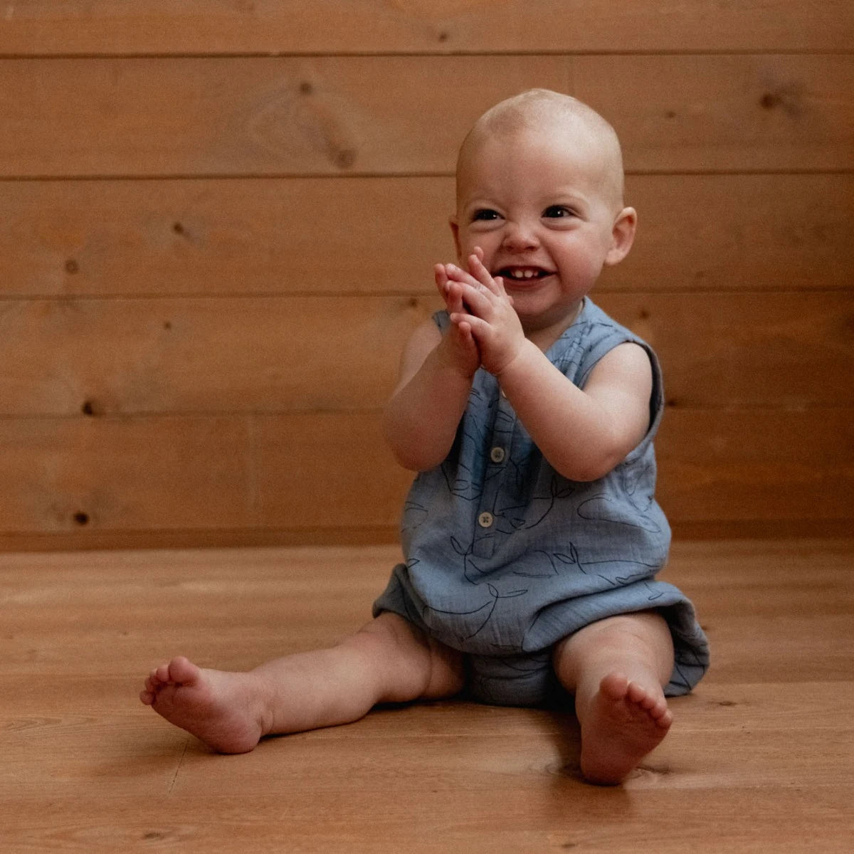 Cedar Suit Muslin - Blue Whale Print