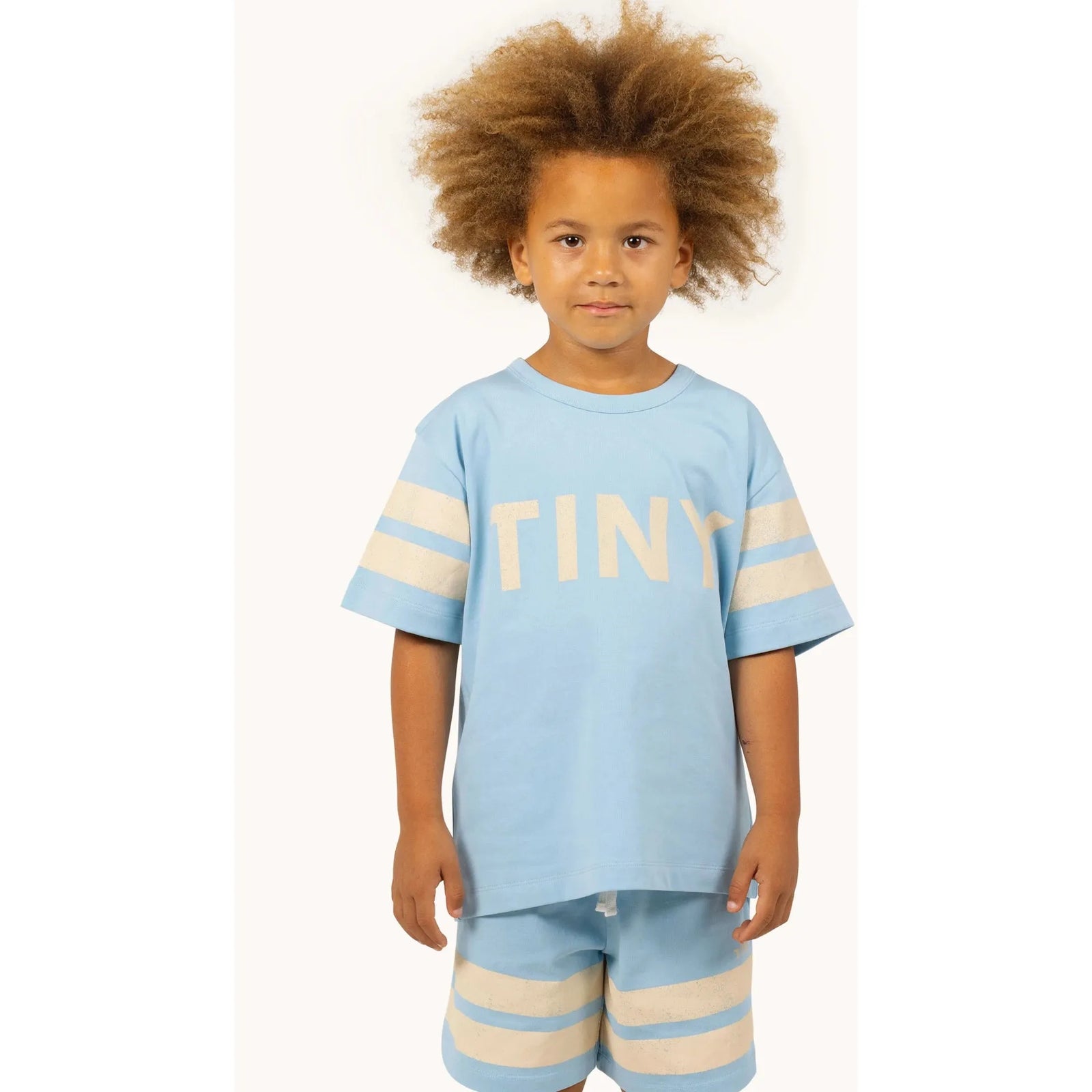 Stripes Logo Tee - Dusty Blue