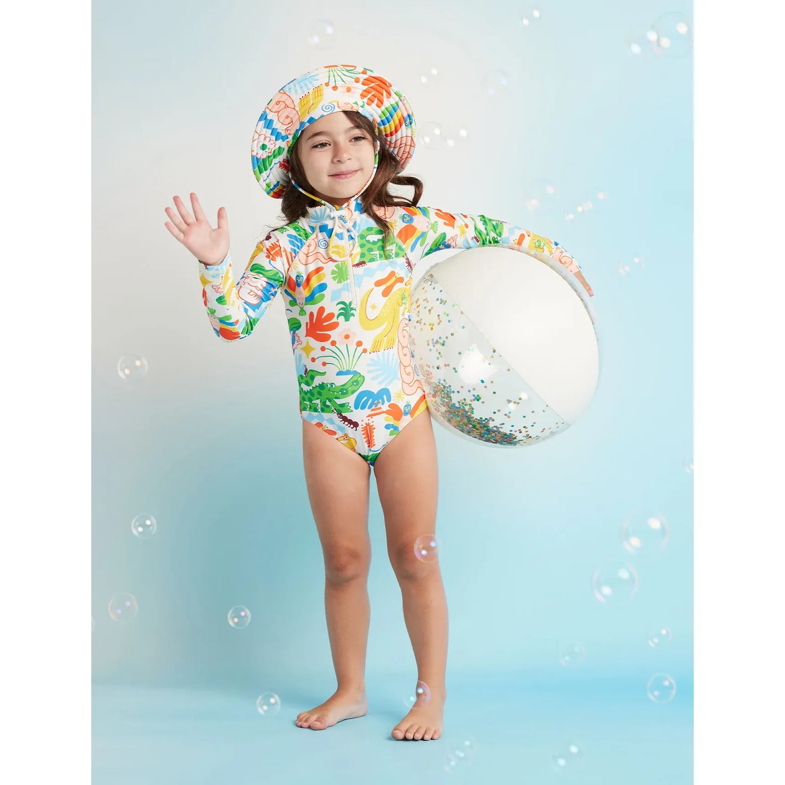 Long Sleeve Zip Bather - Tropicool