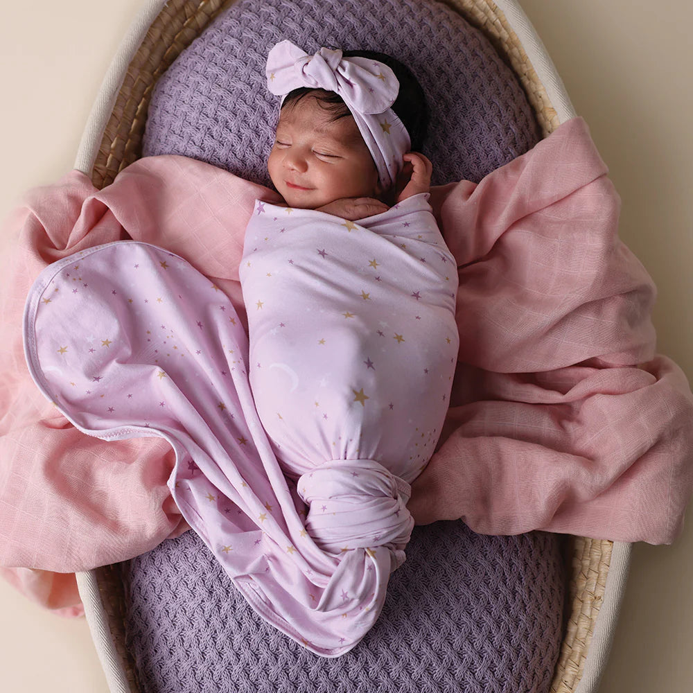 Twinkle Organic Jersey Wrap & Topknot Set