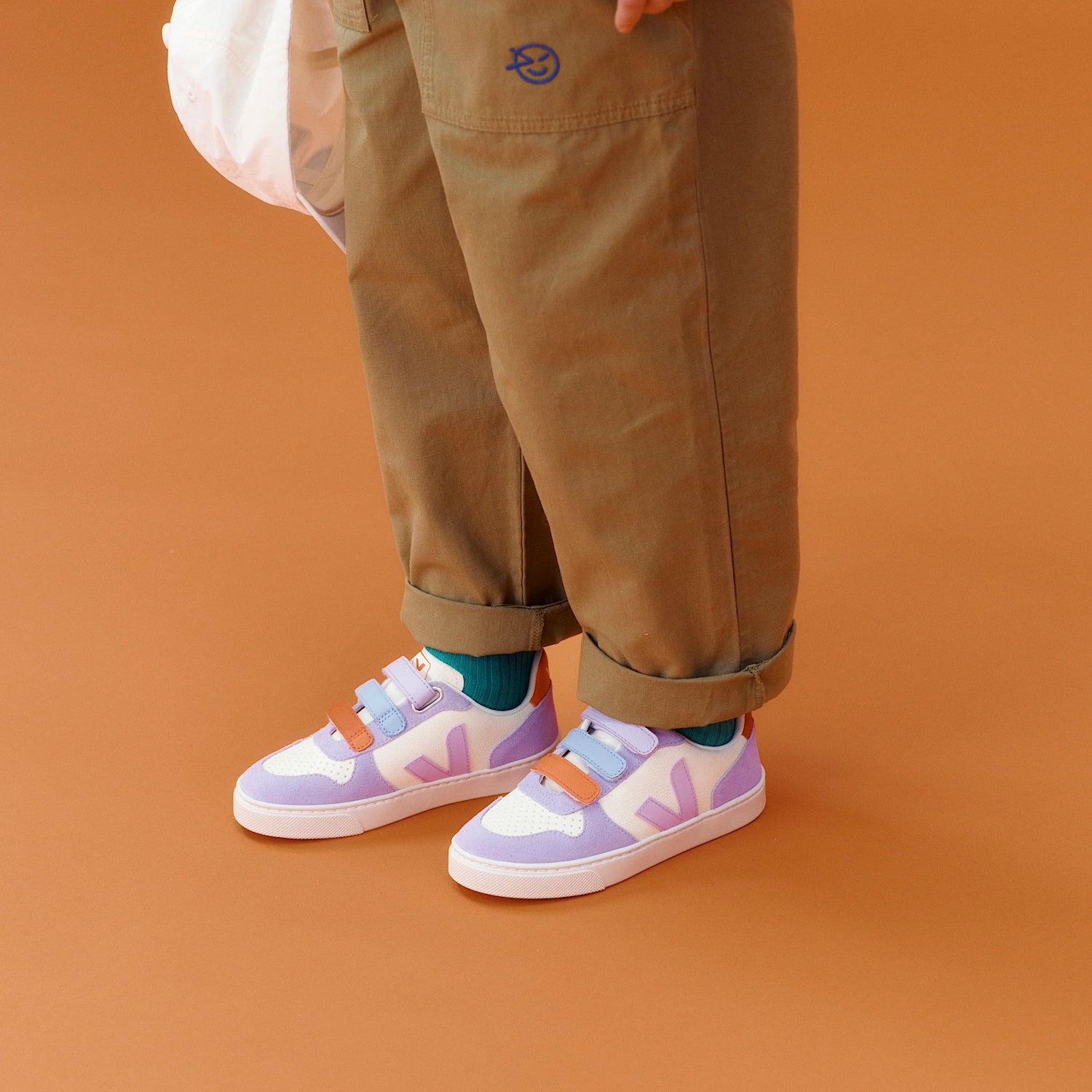 Small V-10 Leather Cashew-Multico-Orchid