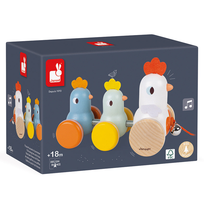 Pull Along Hen Family