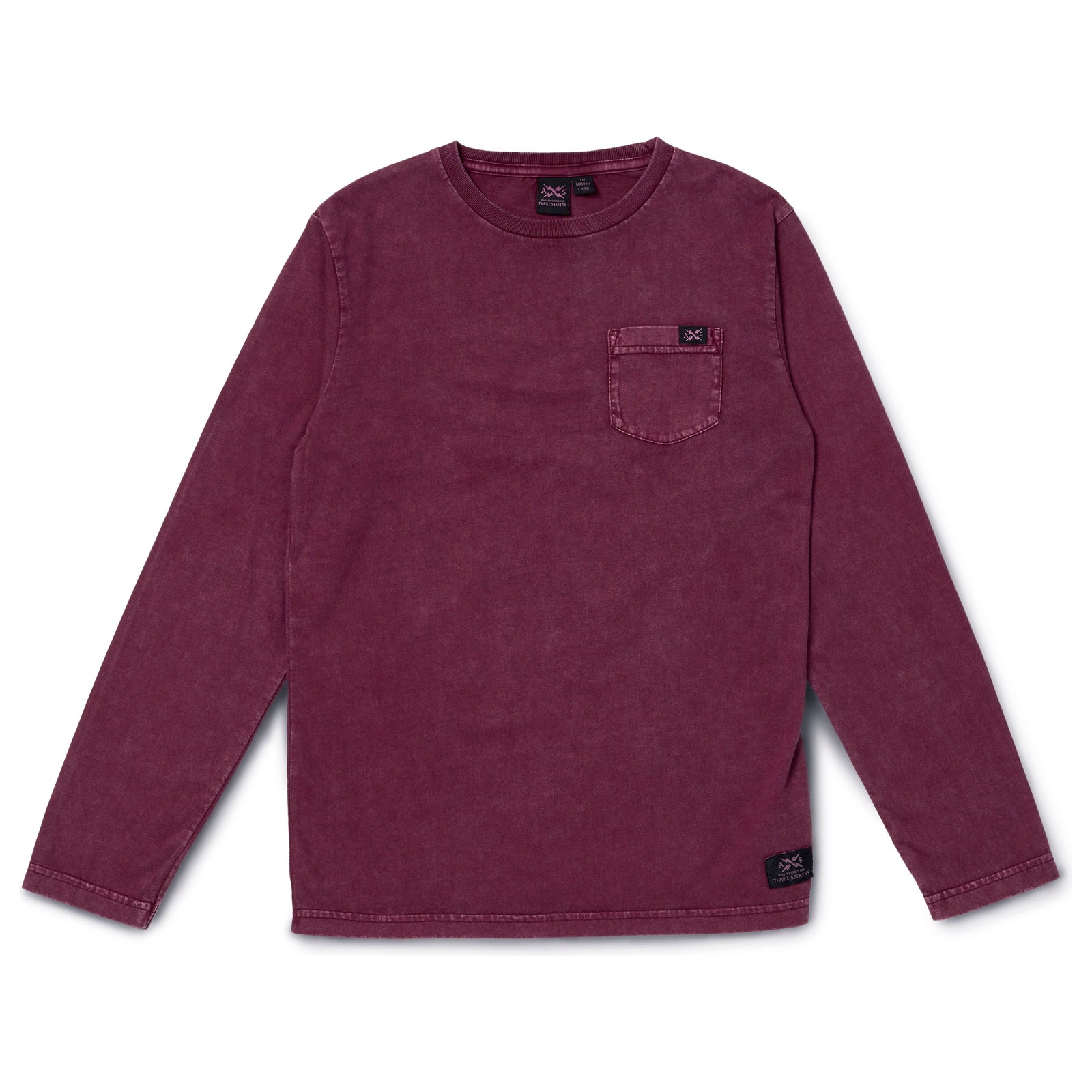Go To Pocket Ls Tee Burgundy