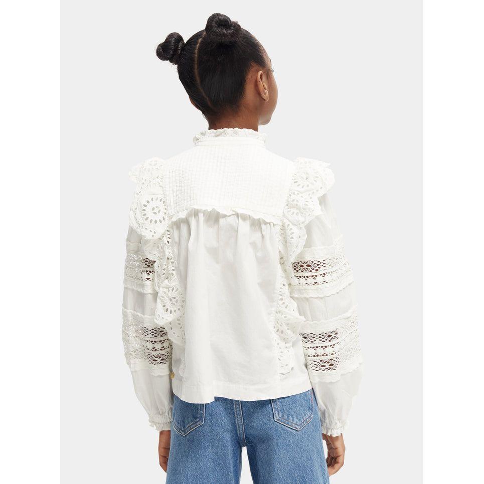 Broderie Anglaise Cotton Ruffled Top