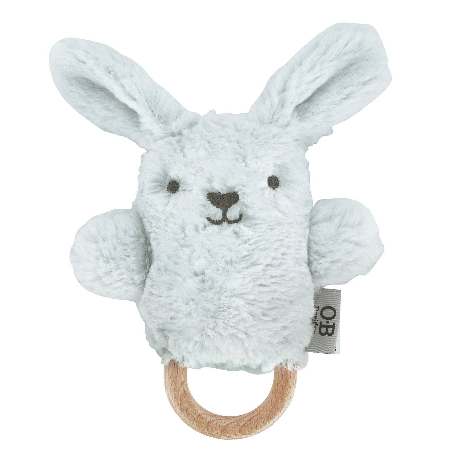 Wooden Teether Bunny - Baxter Light Blue