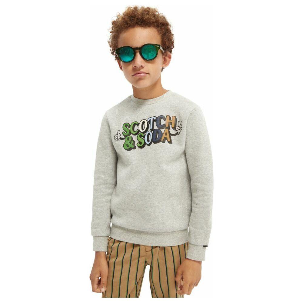 Double Faced Sweatshirt With Artwork - Grey Melange